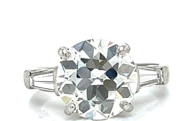 Art Deco Platinum GIA Certified 3.63 Ct. Diamond Ring