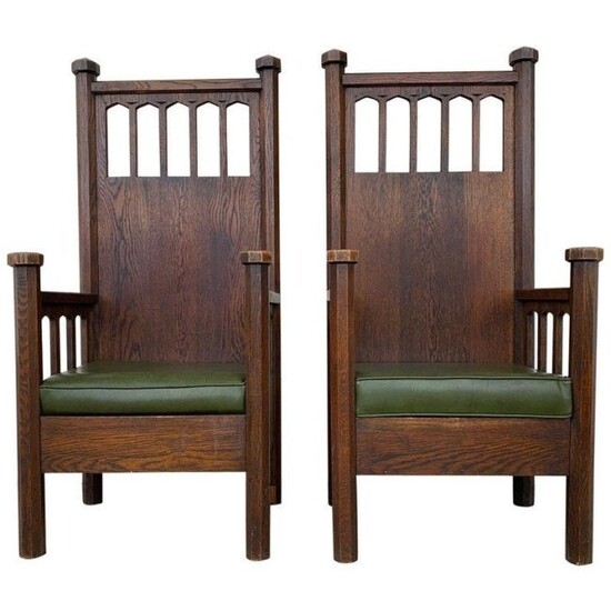 Arts & Crafts Arm Chairs, Early 1900s