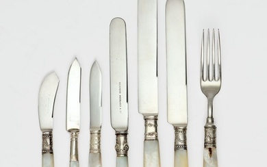 Assorted Flatware with Mother-of-Pearl Handles, 59 pc.