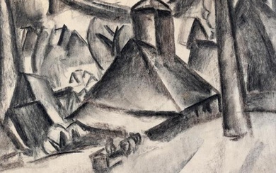 Atelier Leo Gestel, 1881-1941, Landschap in Ertsgebergte, krijttekening,...