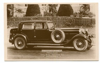 BENTLEY. A collection of 40 postcards and photographs of Bentley motorcars, including 3 advertising