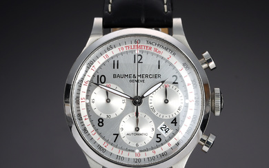 Baume & Mercier 'Capeland'. Men's chronograph in steel with silver dial, approx. The 2010s