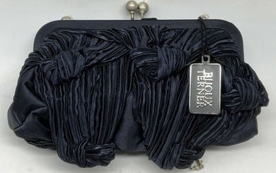 Bijoux Terner Navy Blue Satin Handbag NWT