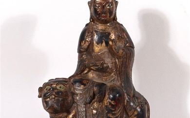 (-), Boeddha, deels verguld bronzen sculptuur