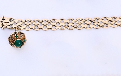 Bracelet ruban en or 14k (585e) orné d'une... - Lot 295 - Coutau-Bégarie