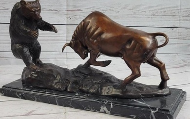 Bull Versus Bear Bronze Sculpture