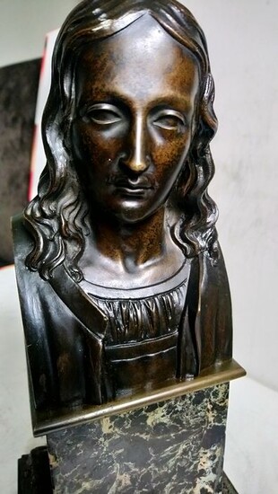 Bust, Sculpture (1) - Renaissance Style - Marble, Patinated bronze - 19th century