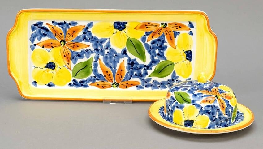 Butter dish and tray, Portugal