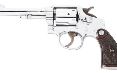 (C) VERY RARE EXPERIMENTAL CHROME FINISHED SMITH & WESSON M&P DOUBLE ACTION REVOLVER, SHIPPED TO S&W