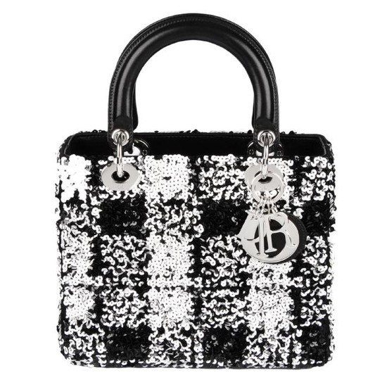CHRISTIAN DIOR - a Lady Dior sequinned handbag.