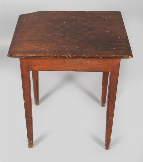 COUNTRY RED STAINED PINE GAMES TABLE