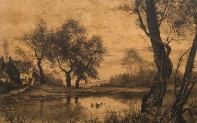 Camille Fonce, Landscape with Ducks