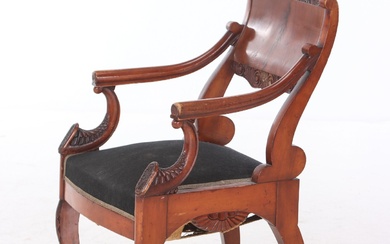 Carved mahogany armchair, Russia, 19th century.