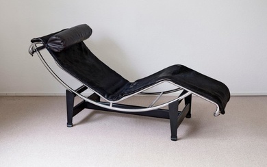 Cassina - Charlotte Perriand, Le Corbusier - Chaise longue - LC4 - steel, chromed steeltube, pony skin, leather, rubberbands