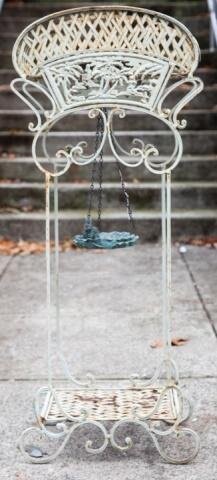 Cast Iron Hanging Plant Stand with Palm Tree Motif