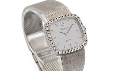SOLD. Certina: A lady's wristwatch of 18k white gold with diamonds. Quartz movement. 1960s. – Bruun Rasmussen Auctioneers of Fine Art