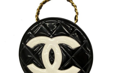 Chanel Handbag Matelasse Patent Leather Black Ladies