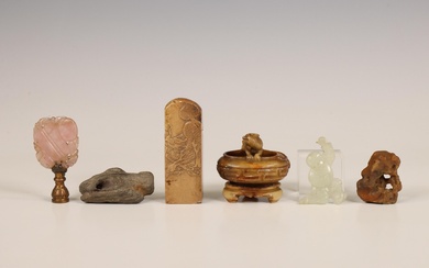 China, a collection of jade and hardstone objects, Qing dynasty (1644-1912)