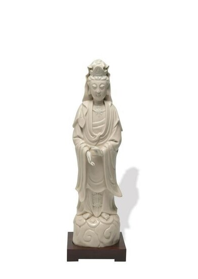 Chinese Blanc de Chine Guanyin Statue, 17th Century