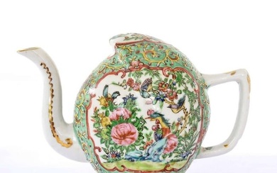 Chinese Export Famille Rose 1930 Medallion Teapot\\ >