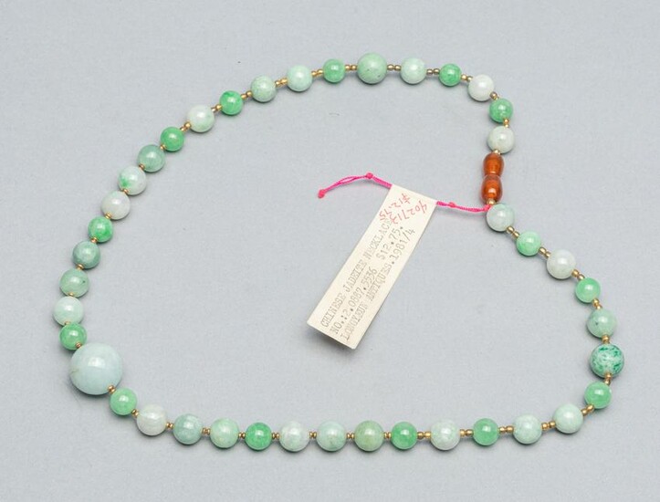 Chinese Export Jade Necklace