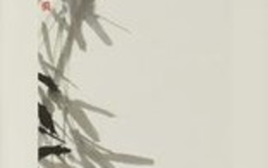 Chinese Ink Painting of Bamboo After Qi Baishi