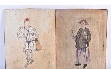 Chinese School (Late 19th Century) Pair, Watercolours, Figur...
