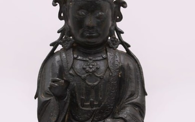 Chinese Seated Bronze Bodhisattva.