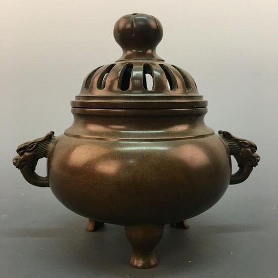 Chinese Tripod Brass Incense Burner
