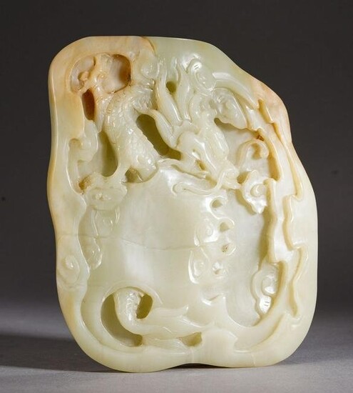 Chinese White Jade Dragon Inkstone