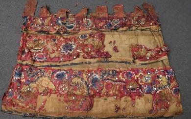 Chinese antique long silk embroidery panel