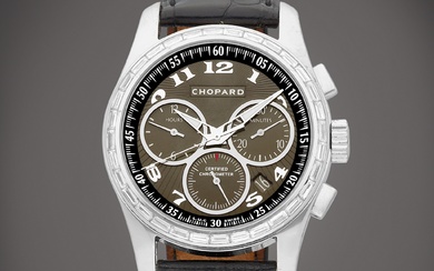 Chopard L.U.C. Chrono One, Reference 1916 | A white gold and diamond-set chronograph wristwatch with date, Circa 2010 | 蕭邦 | L.U.C. Chrono One 型號1916 | 白金鑲鑽石計時腕錶，備日期顯示，約2010年製