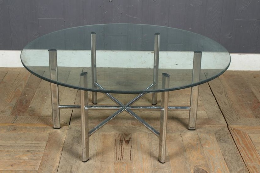 Chrome and Glass Cocktail Table