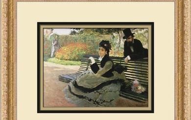 Claude Monet Camille Monet on a Garden Bench Custom Framed Print