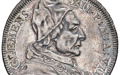 Clemente XII (1730-1740) Mezza piastra 1736 An. VII - Munt....