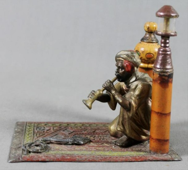 Cold Painted Figure Of Snake Charmer