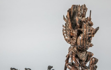 Collectible of South Asian Wood & Bronze Sculpture