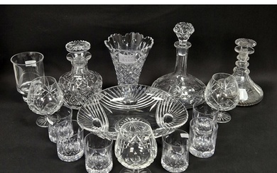 Collection of cut glass, some marked to include a Stuart dec...