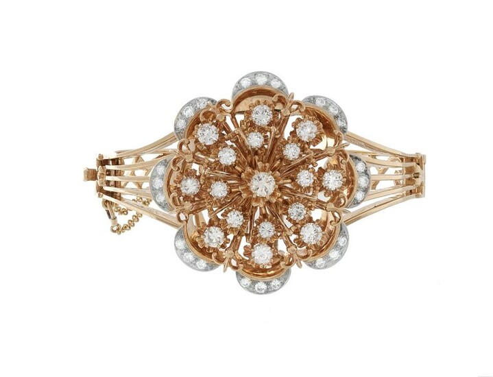 Convertible Diamond Flower Bracelet/Brooch