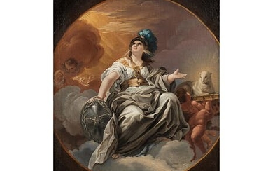 Corrado Giaquinto, 1703 Molfetta – 1765 Neapel, zug., WEIBLICHE ALLEGORIE IN GESTALT DER ATHENE MIT ATTRIBUTEN DES CHRISTENTUMS