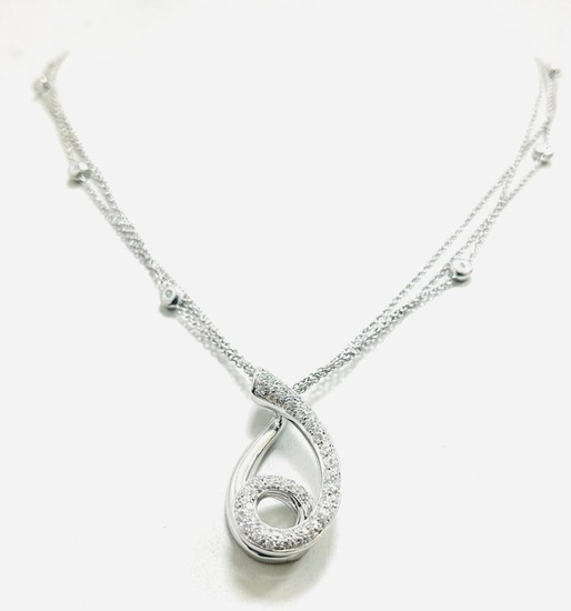 Crieri - 18 kt. White gold - Necklace with pendant - 1.20 ct Diamond