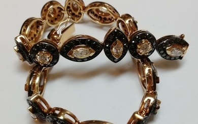 Damiani - 18 kt. Pink gold - Bracelet - 3.35 ct Diamond - black diamonds