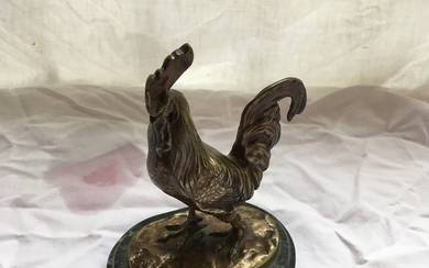 D'après Pierre-Jules Mène - Sculpture, rooster (1) - Bronze, Marble - First half 20th century