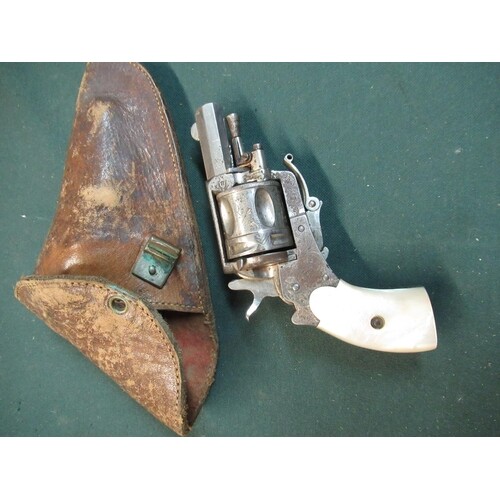 Deactivated nickel plated .38 revolver with mother of pearl ...
