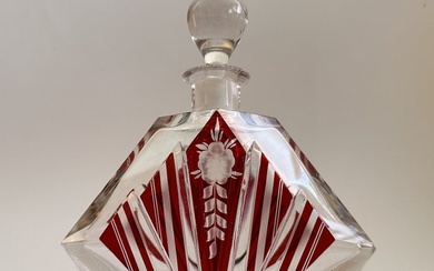 Decanter - Karl Palda - Bohemian Art Deco glass decanter - Glass