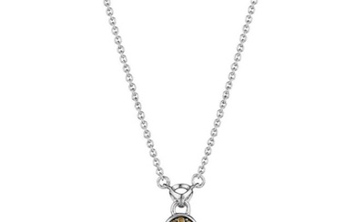 Di Modolo Lolita Cognac Diamond Necklace in Plated Black Rhdoium
