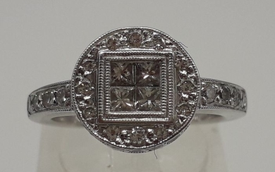 Diamond (0.60ct) - 18 kt. White gold - Ring