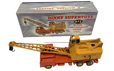 Dinky Supertoys diecast model vehicles including 20-Ton Lorry Mounted Coles Crane No.972 & Dinky Toys Coles Mobile Crane No.971, both boxed (2)