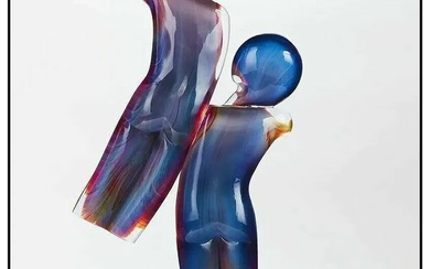 Dino Rosin Original Hand Blown Murano Glass Sculpture Signed Modern Art Large