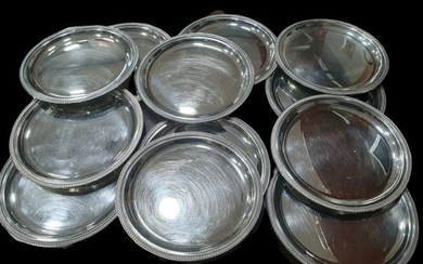 Dish (12) - .800 silver - Italy